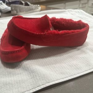 Women’s red Ugg slippers.